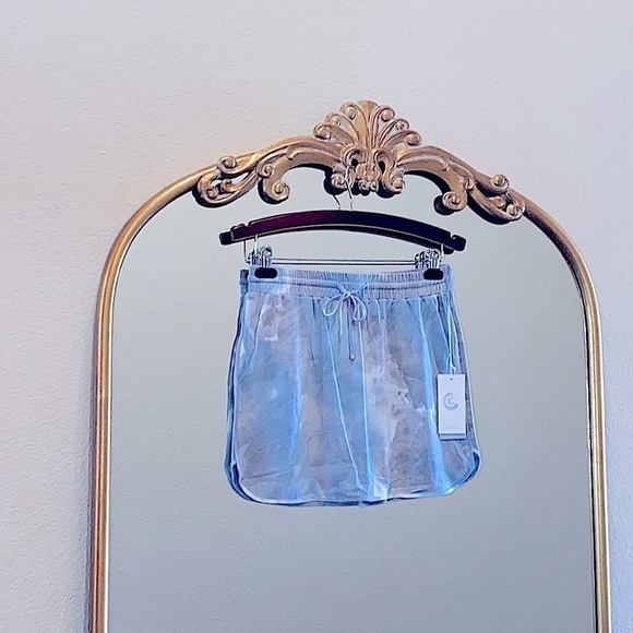 Johnny Was Calme Rain Blue Tie Dye Commuter Mini Skirt Size S - Picture 1 of 5